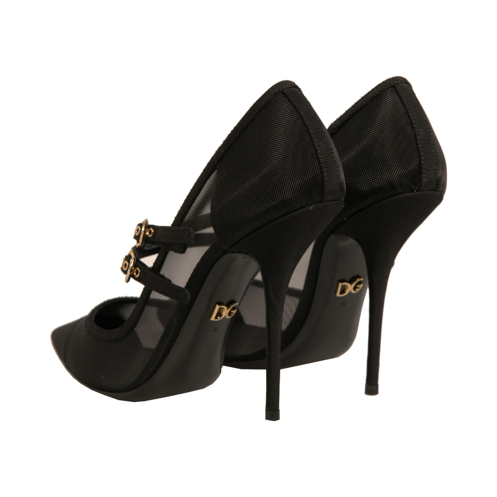Black Mesh Mary Jane High Heels Pumps Shoes