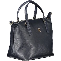 Blue Polyester Handbag