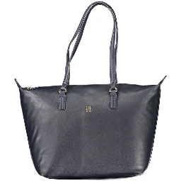 Blue Polyester Handbag