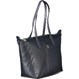 Blue Polyester Handbag