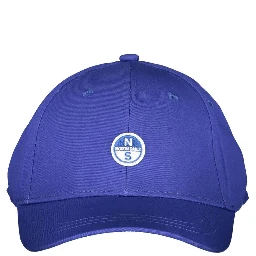 Blue Cotton Men Polo