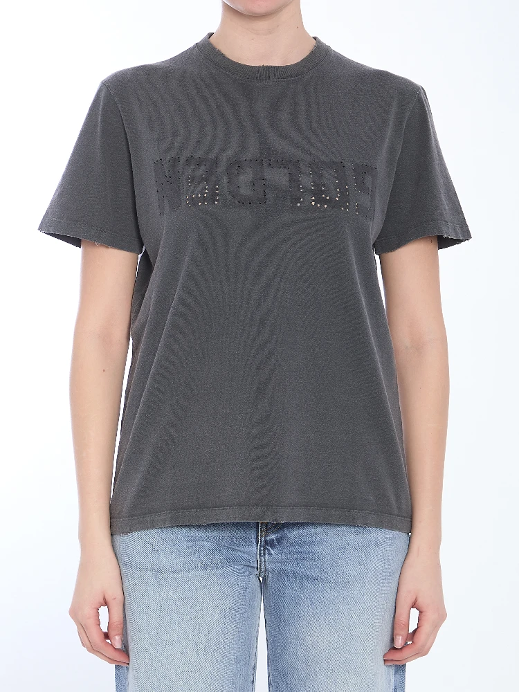 Distressed T-shirt In Gray