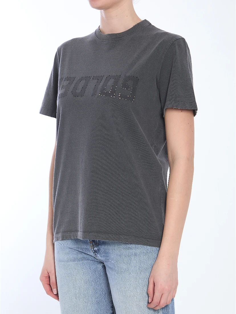 Distressed T-shirt In Gray