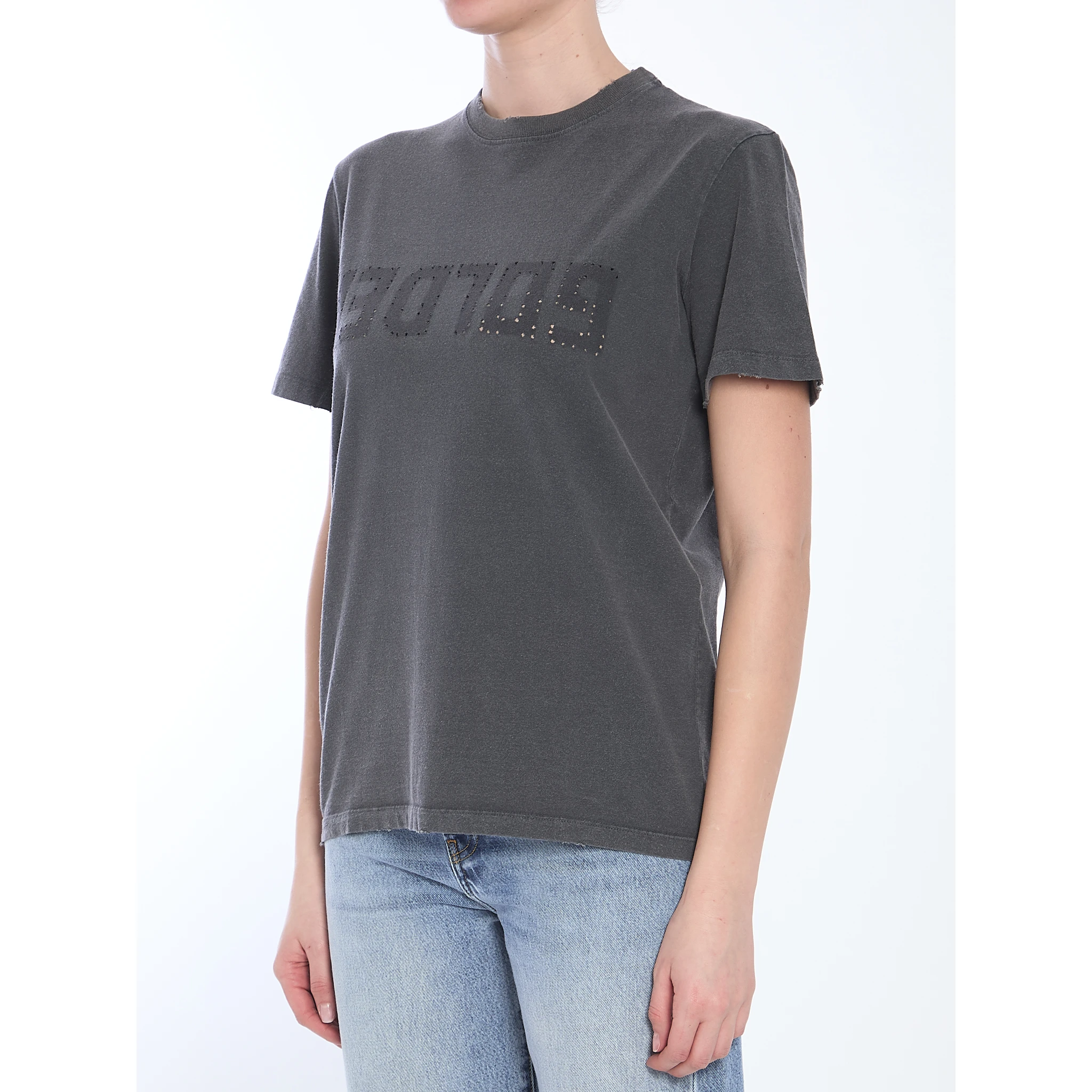 Distressed T-shirt In Gray