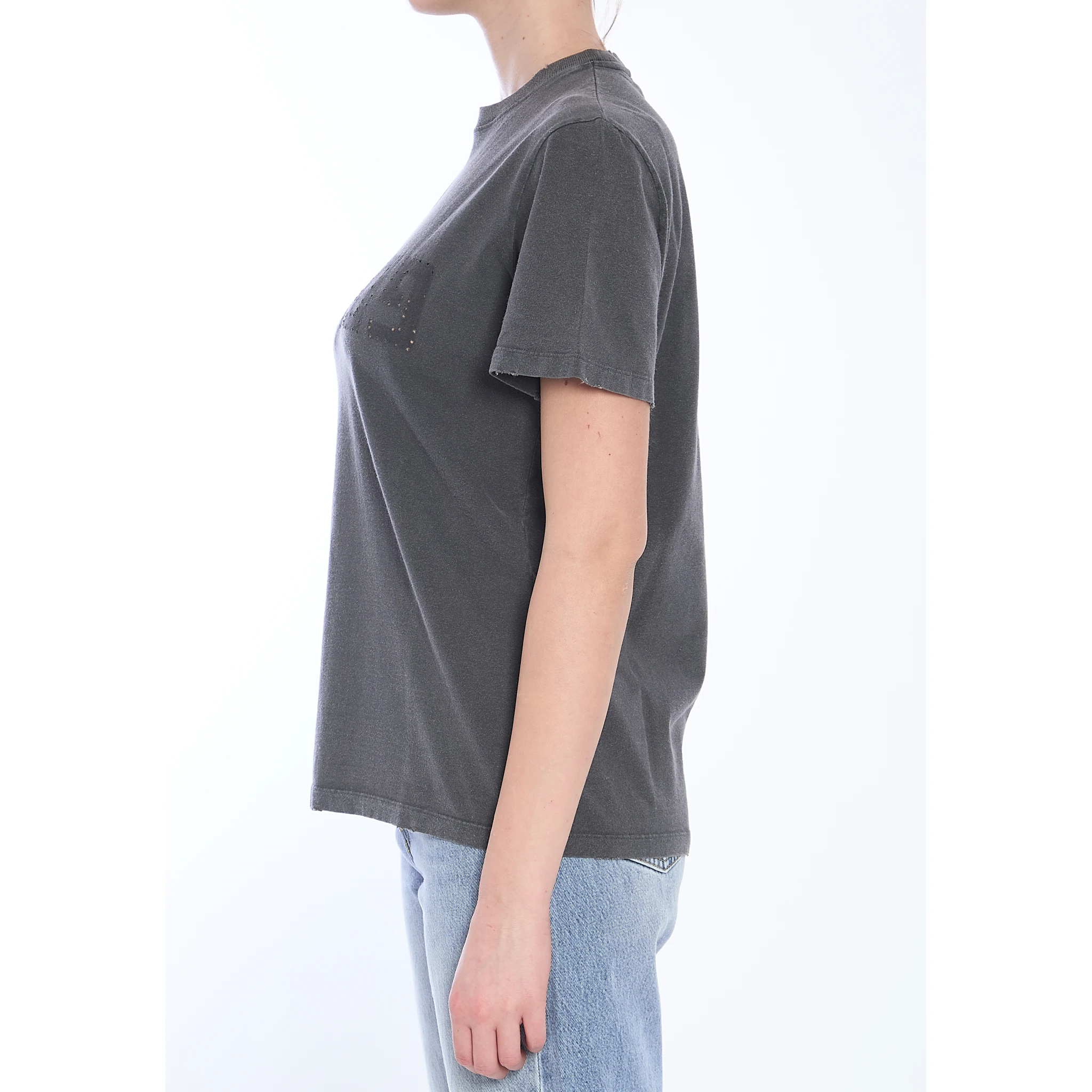 Distressed T-shirt In Gray