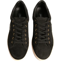 Black Logo Suede Leather Men Sneakers Shoes