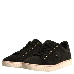 Black Logo Suede Leather Men Sneakers Shoes
