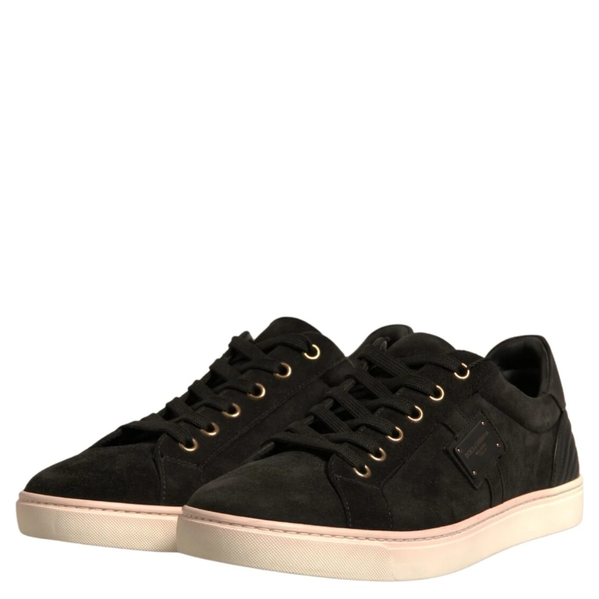 Black Logo Suede Leather Men Sneakers Shoes
