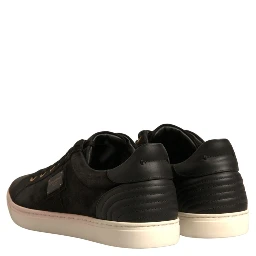 Black Logo Suede Leather Men Sneakers Shoes