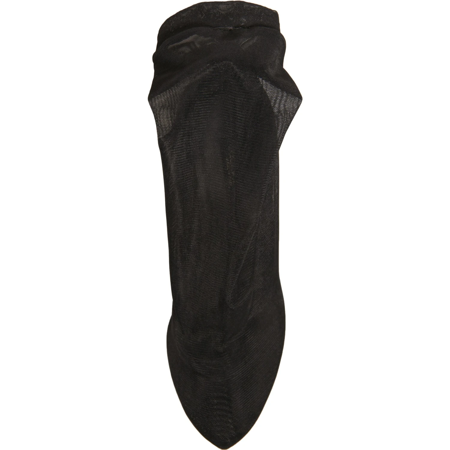 Black Silk Mesh Sock Style Heels Boots Shoes