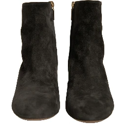 Black Embellished Heel Ankle Boots Shoes