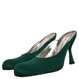 Green Suede Leather High Heel Pumps Shoes