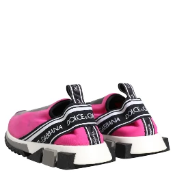 Fuchsia White Slip On Sorrento Sneakers Shoes