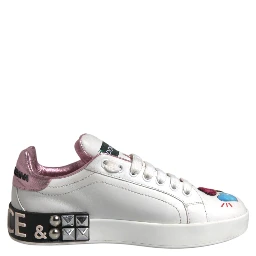 White Sequined Crystal Low Top Sneakers Shoes