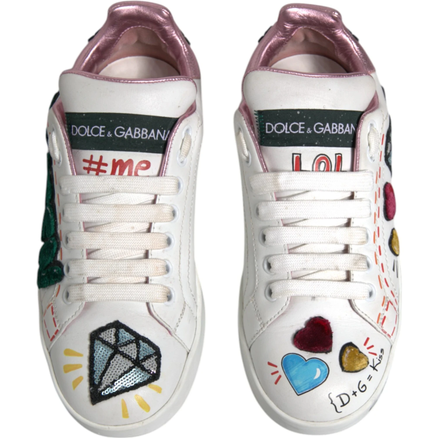 White Sequined Crystal Low Top Sneakers Shoes