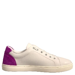 White Suede Leather Low Top Sneakers Shoes