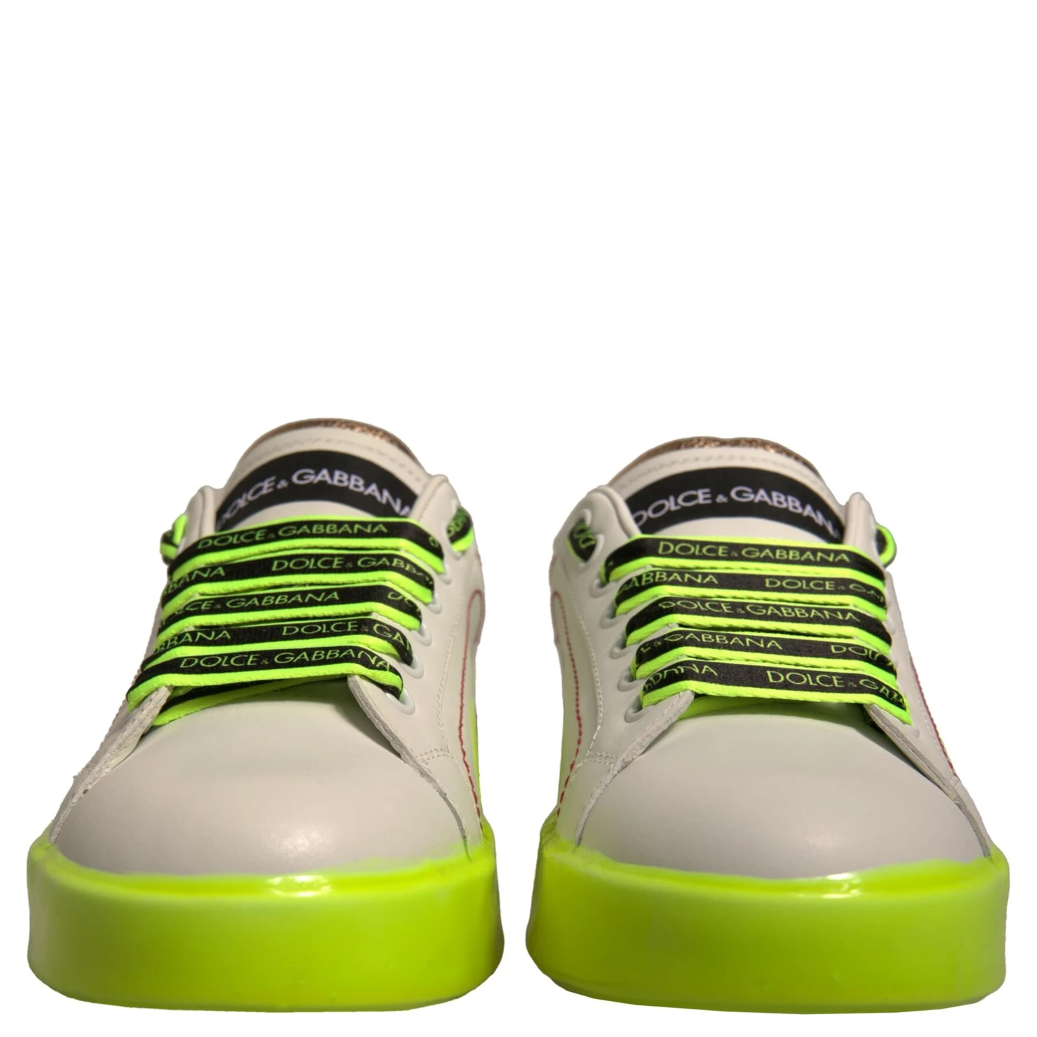 White Yellow Portofino Leather Sneakers Shoes