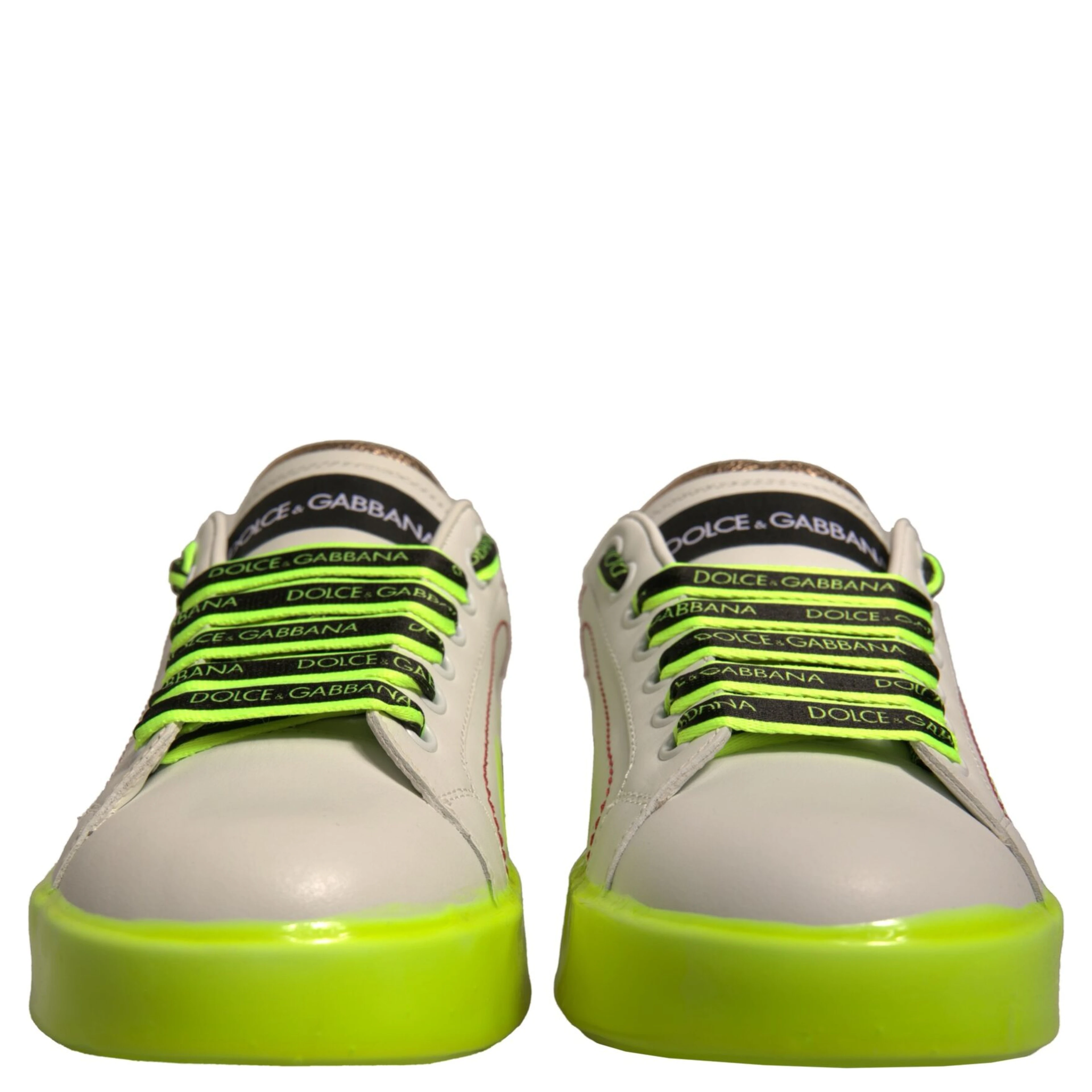 White Yellow Portofino Leather Sneakers Shoes