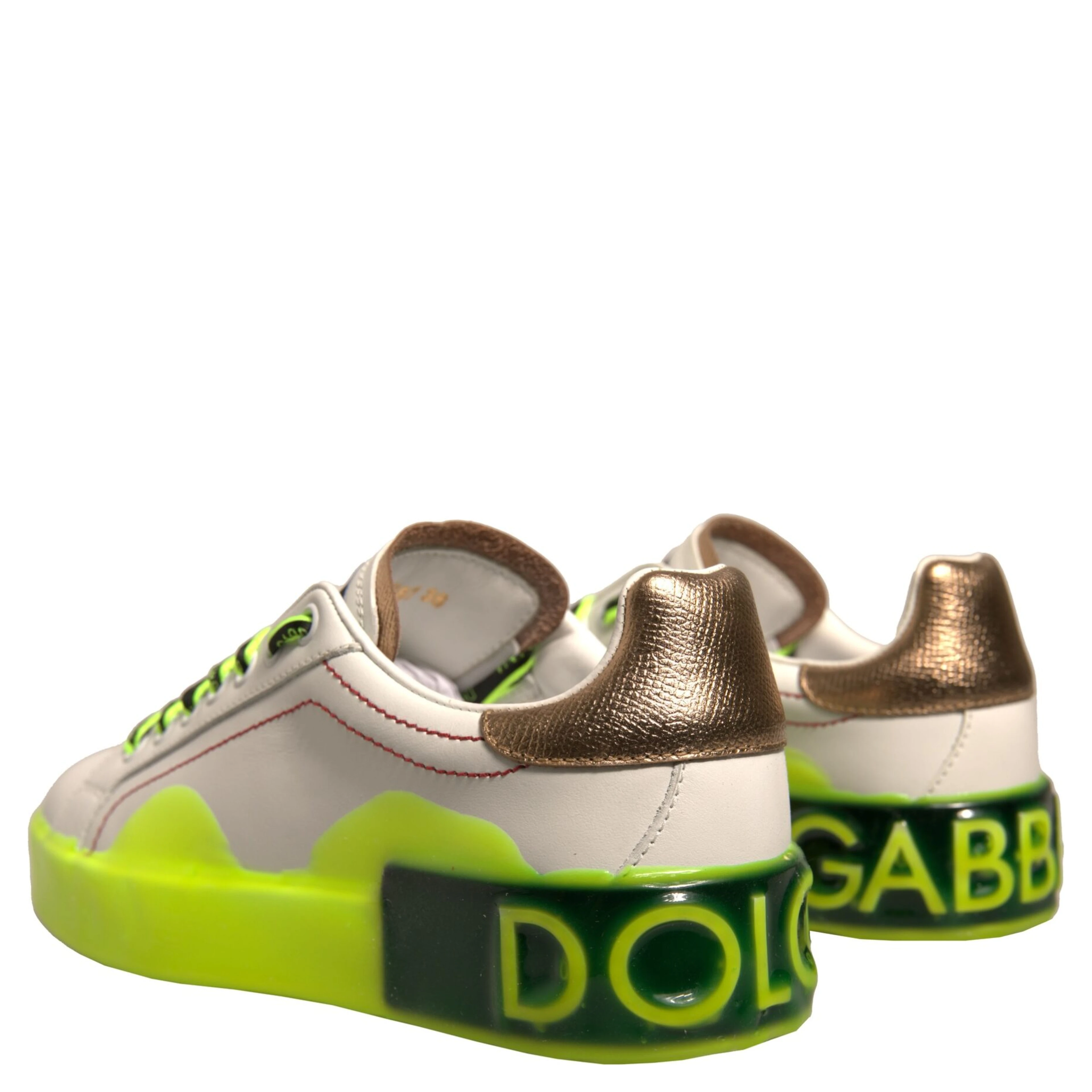 White Yellow Portofino Leather Sneakers Shoes