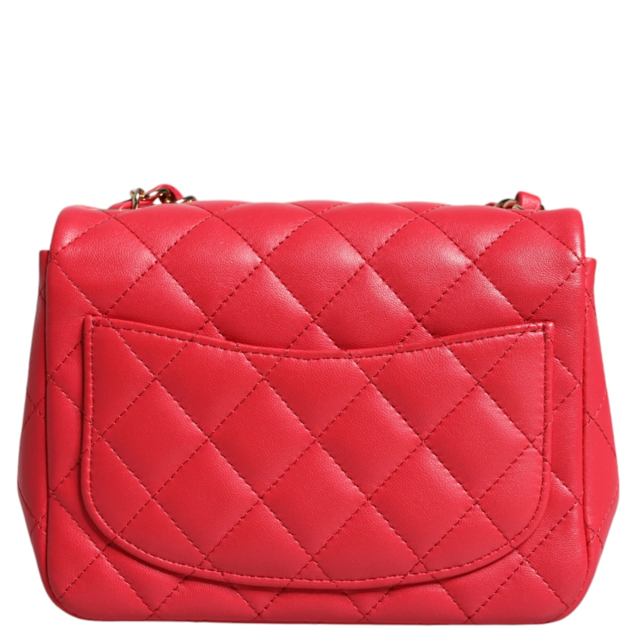 Pink Matelasse Chain Shoulder Lambskin Purse Mini