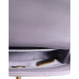 Blue Quilted Calfskin Framing Chain Flap Mini crossbody Bag