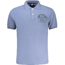Blue Cotton Polo Shirt