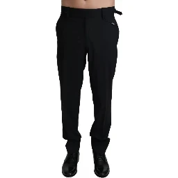 Black Wool Stretch Dress Trouser Pants
