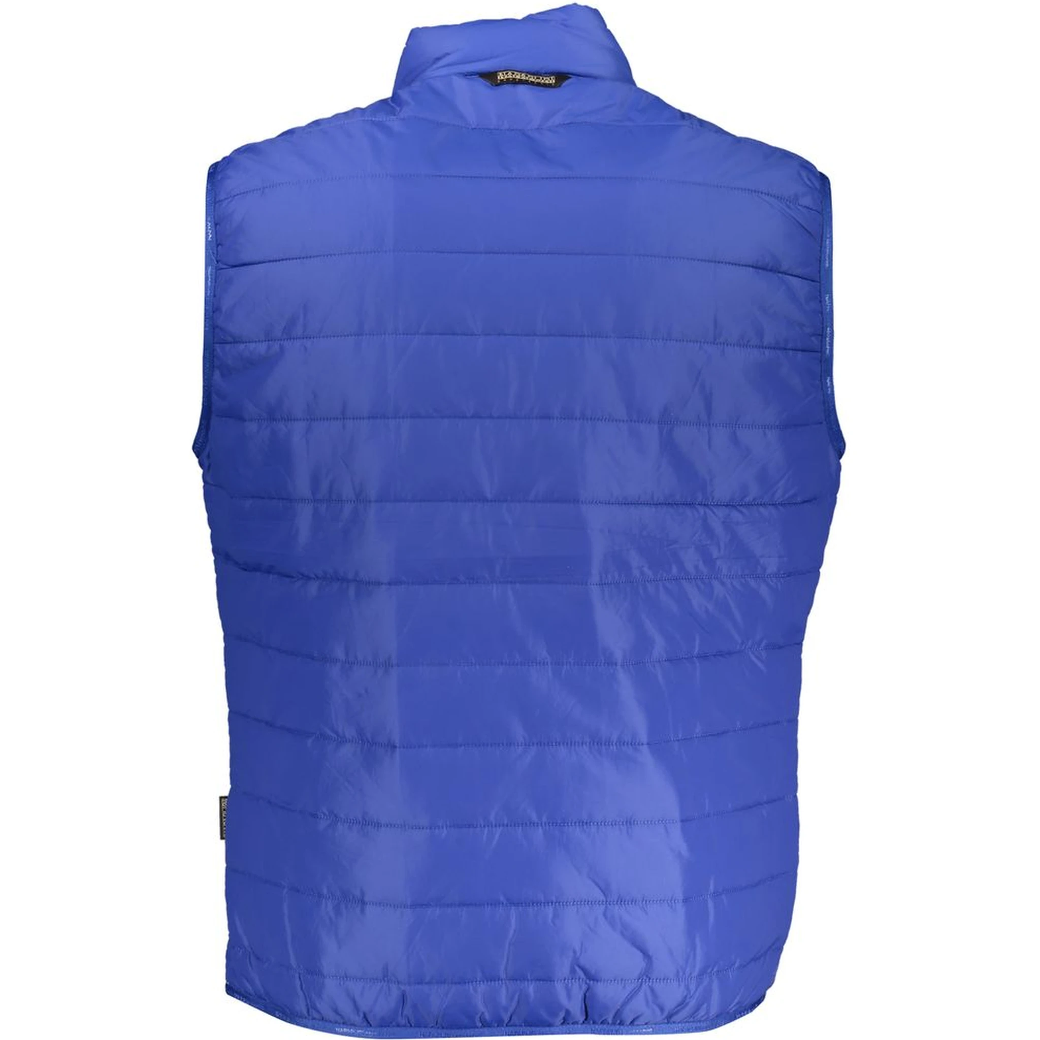 Blue Polyester Sleveless Jacket