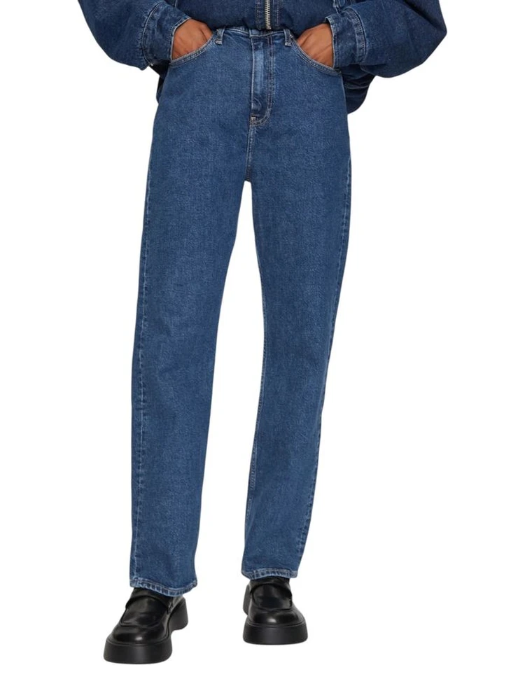 Blue Cotton Mom Jeans
