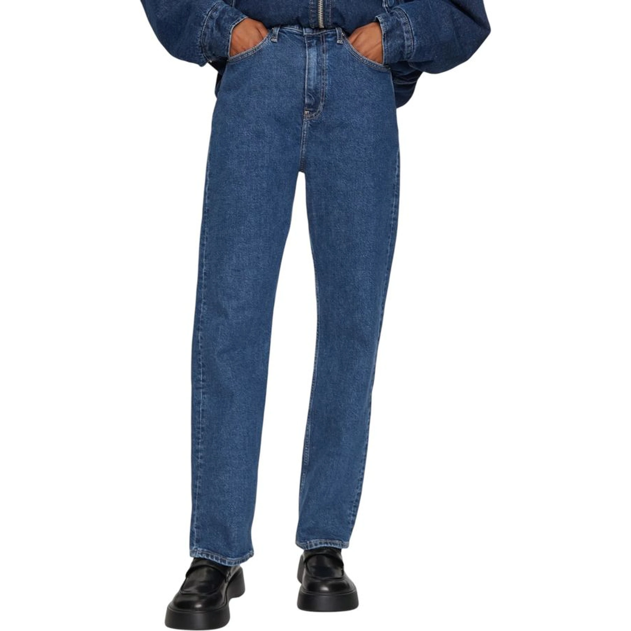 Blue Cotton Mom Jeans