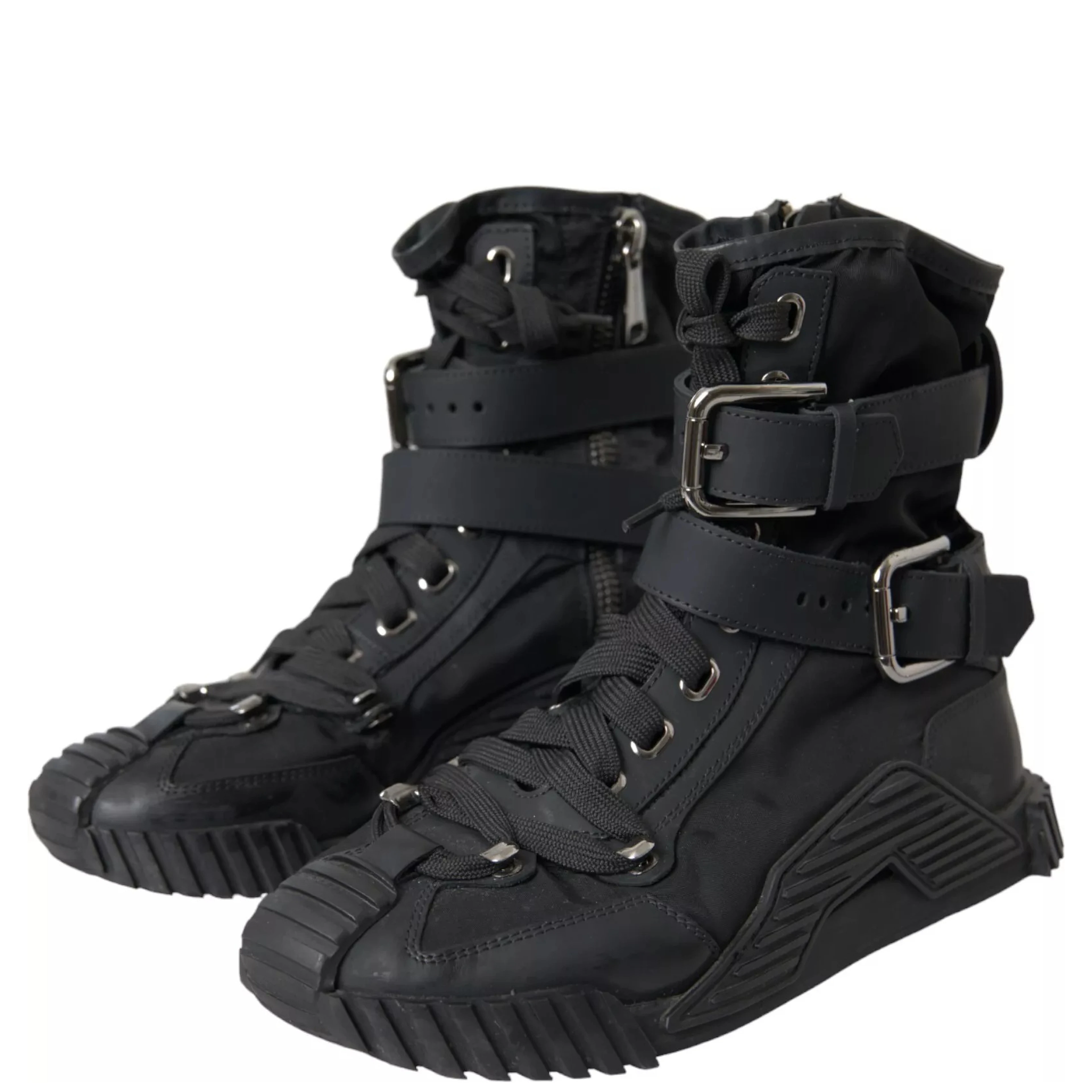 Black Nylon NS1 High Top Sneakers Shoes