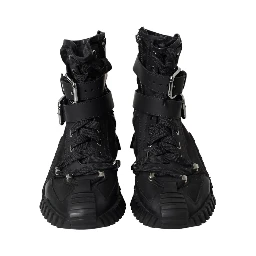 Black Nylon NS1 High Top Sneakers Shoes