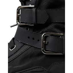 Black Nylon NS1 High Top Sneakers Shoes