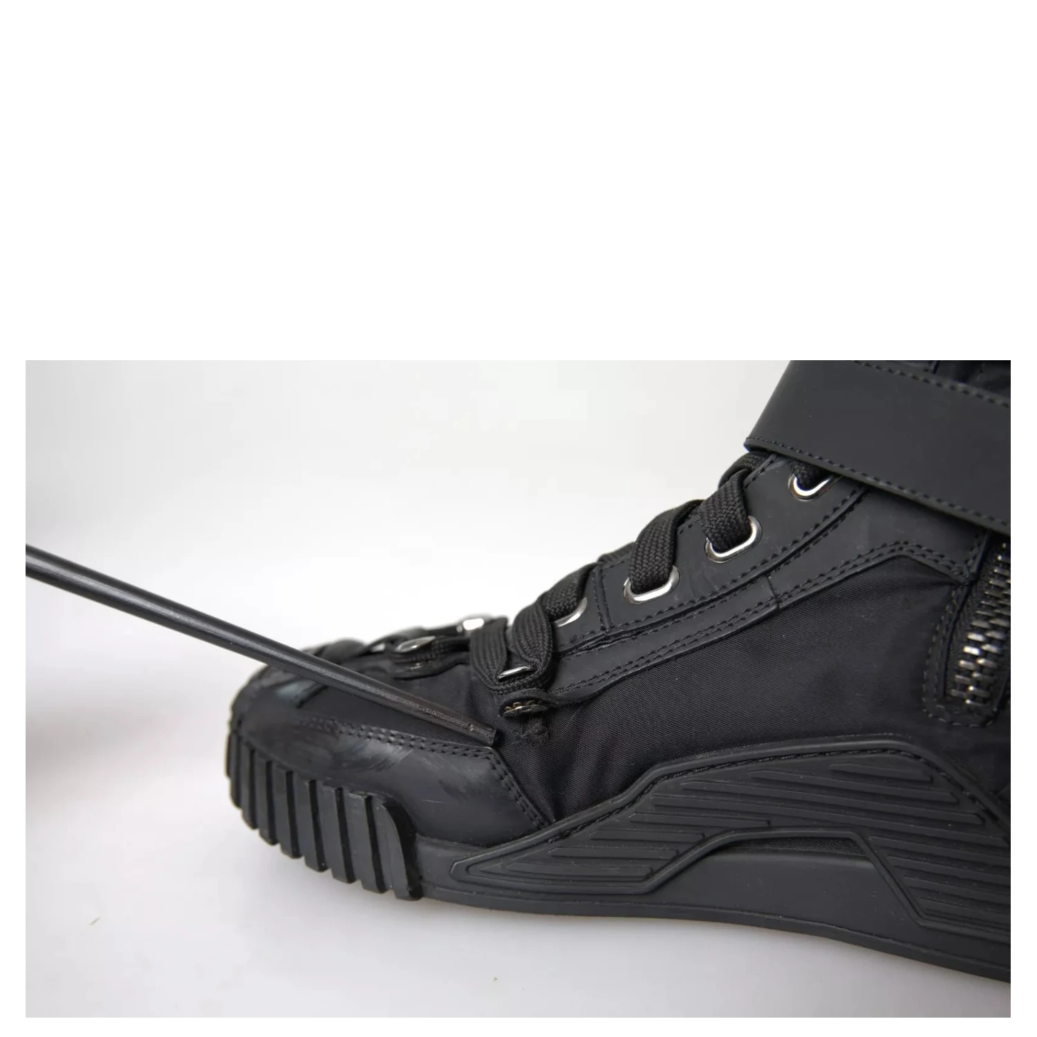 Black Nylon NS1 High Top Sneakers Shoes
