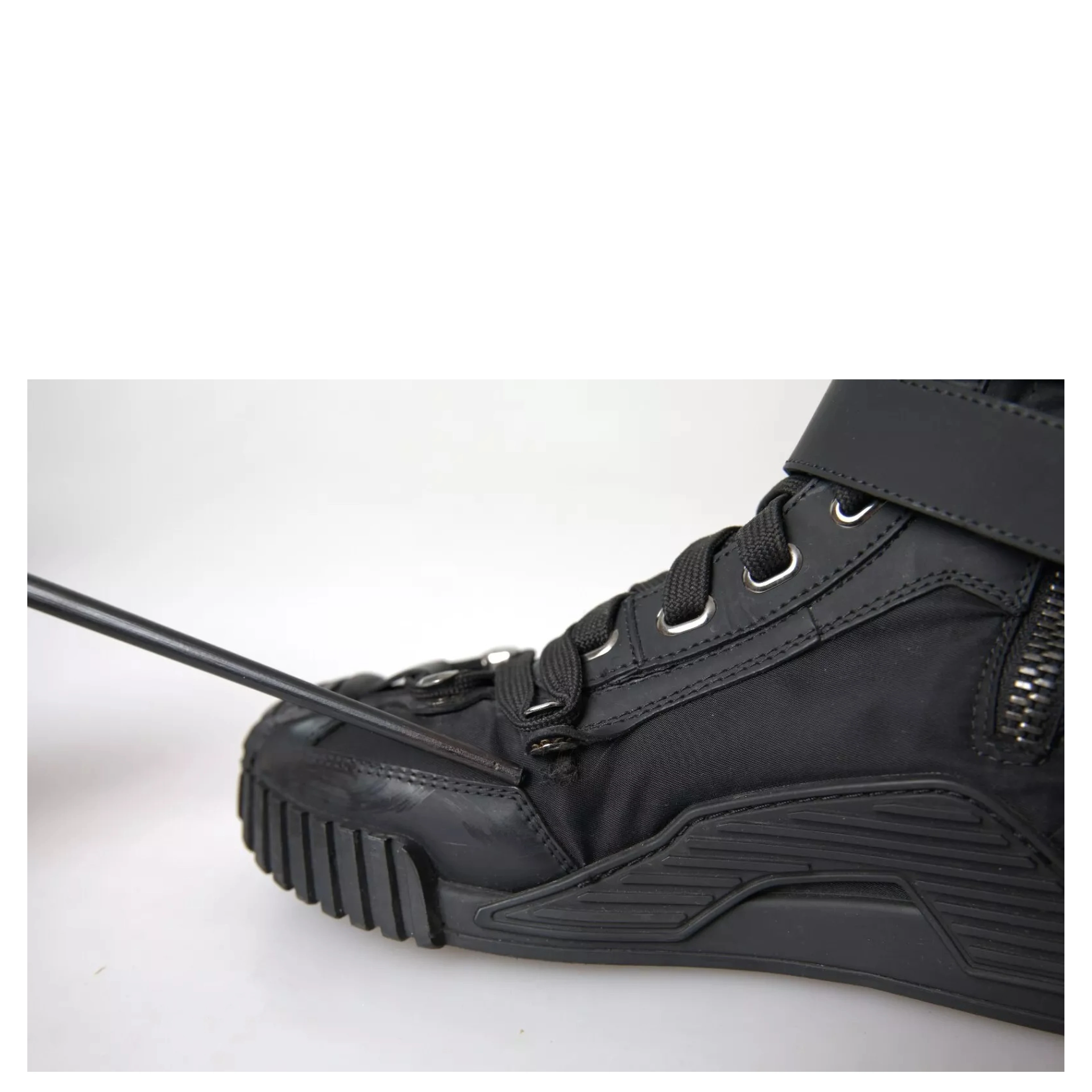 Black Nylon NS1 High Top Sneakers Shoes