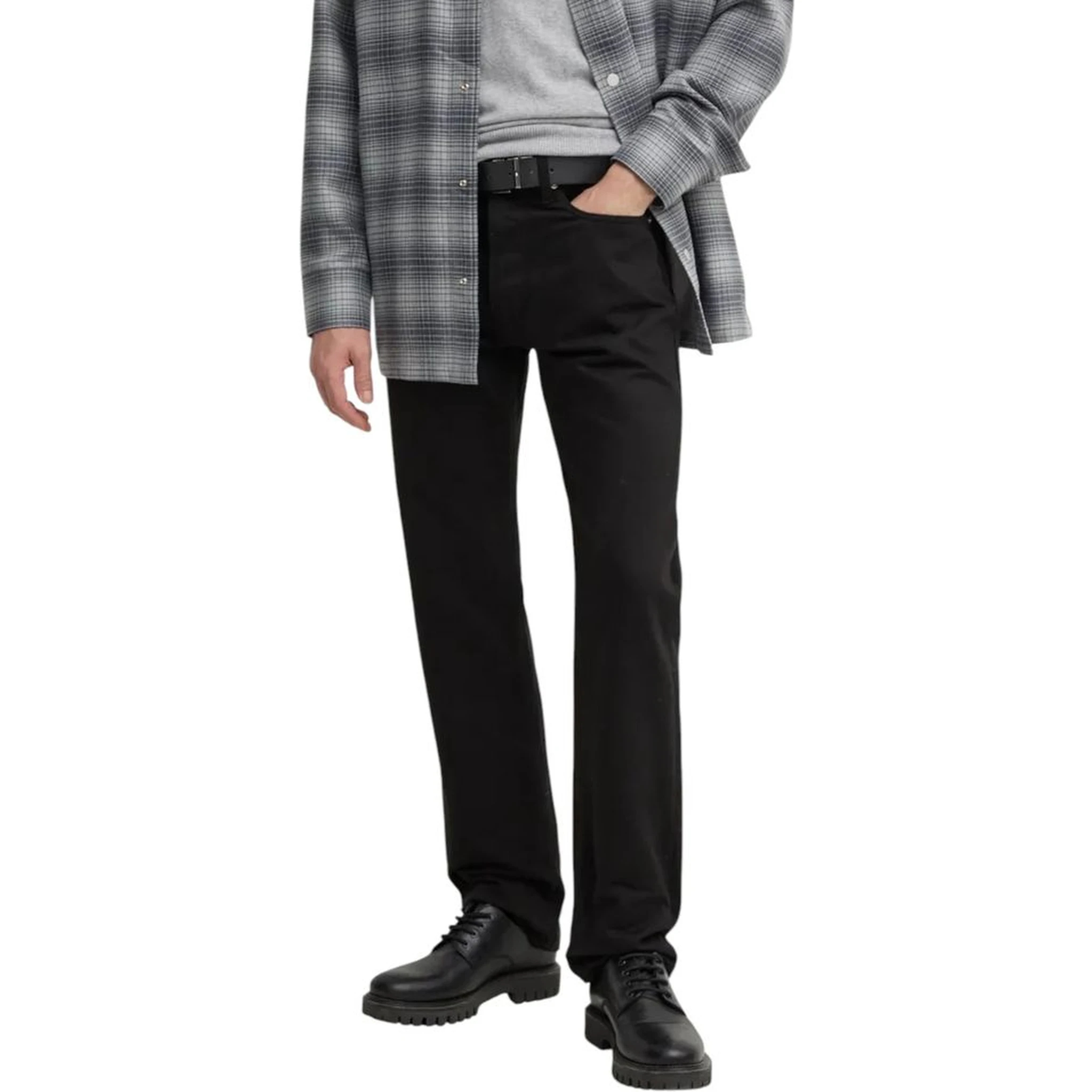 Black Cotton Relaxed Fit Jeans