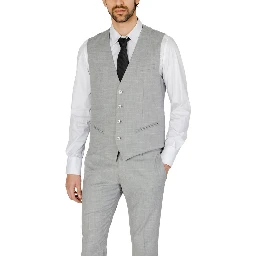 Gray Polyester Waistcoat