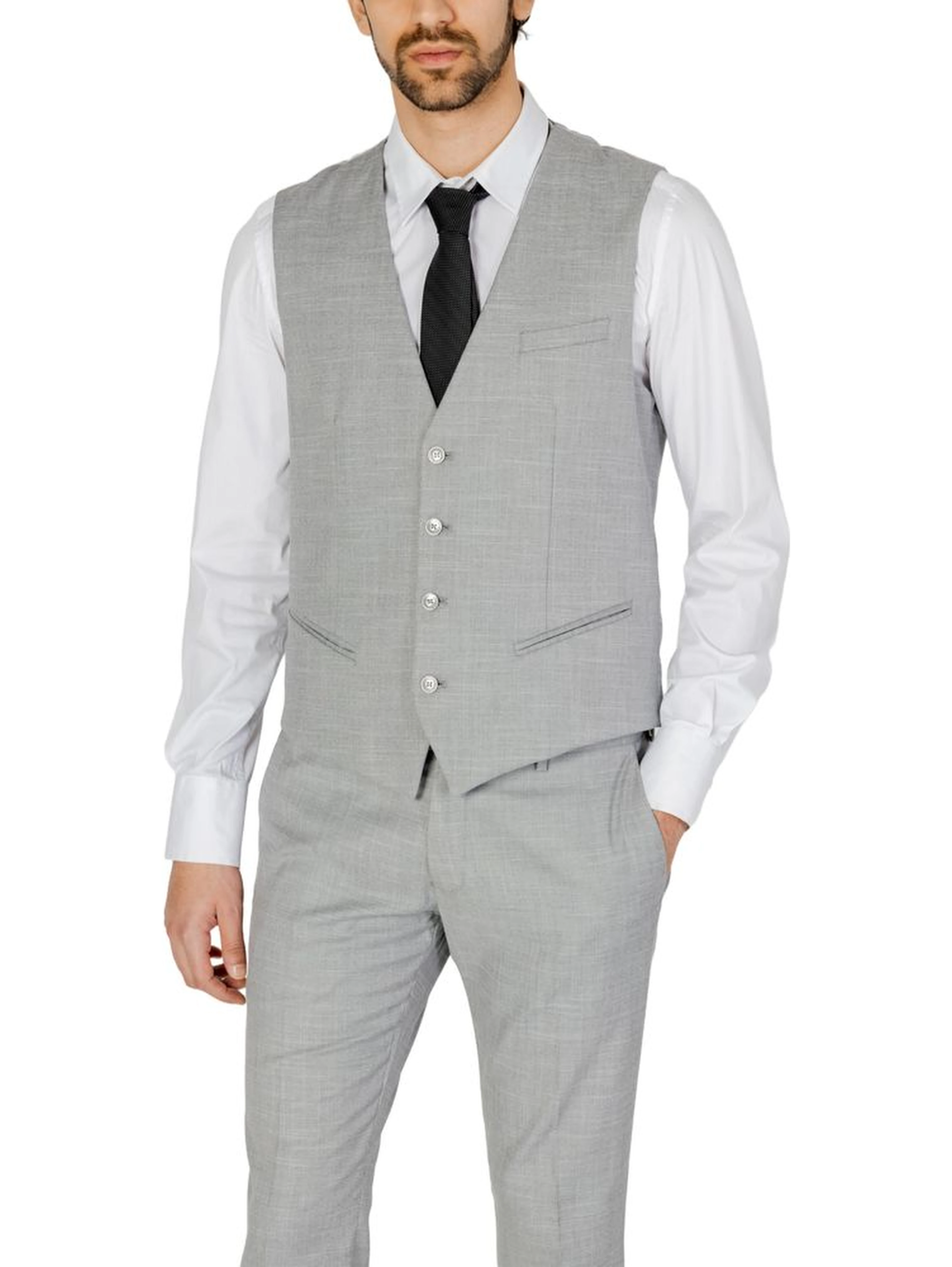 Gray Polyester Waistcoat