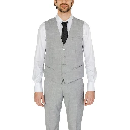 Gray Polyester Waistcoat