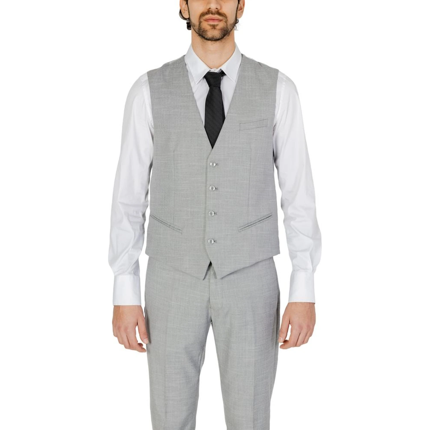 Gray Polyester Waistcoat