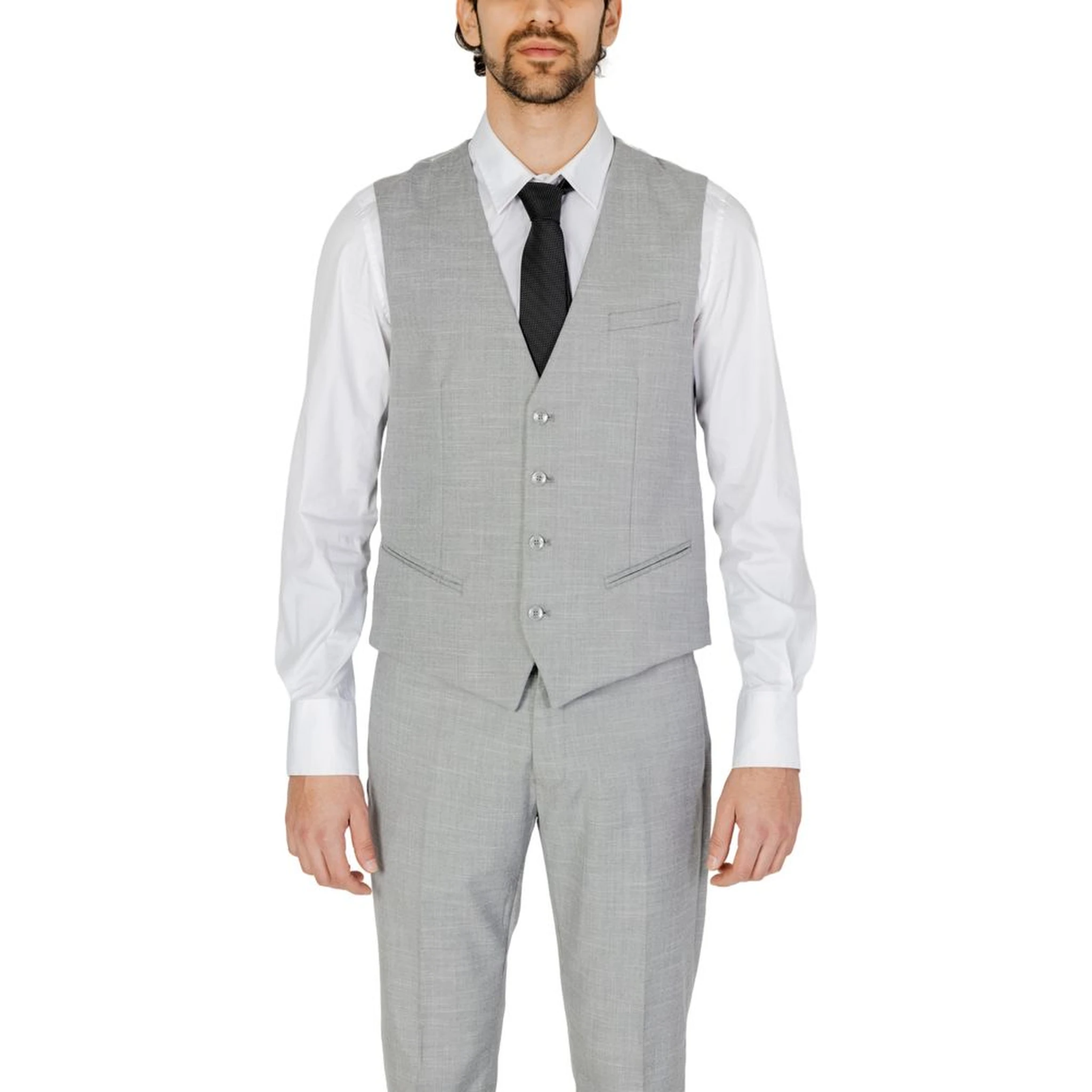 Gray Polyester Waistcoat