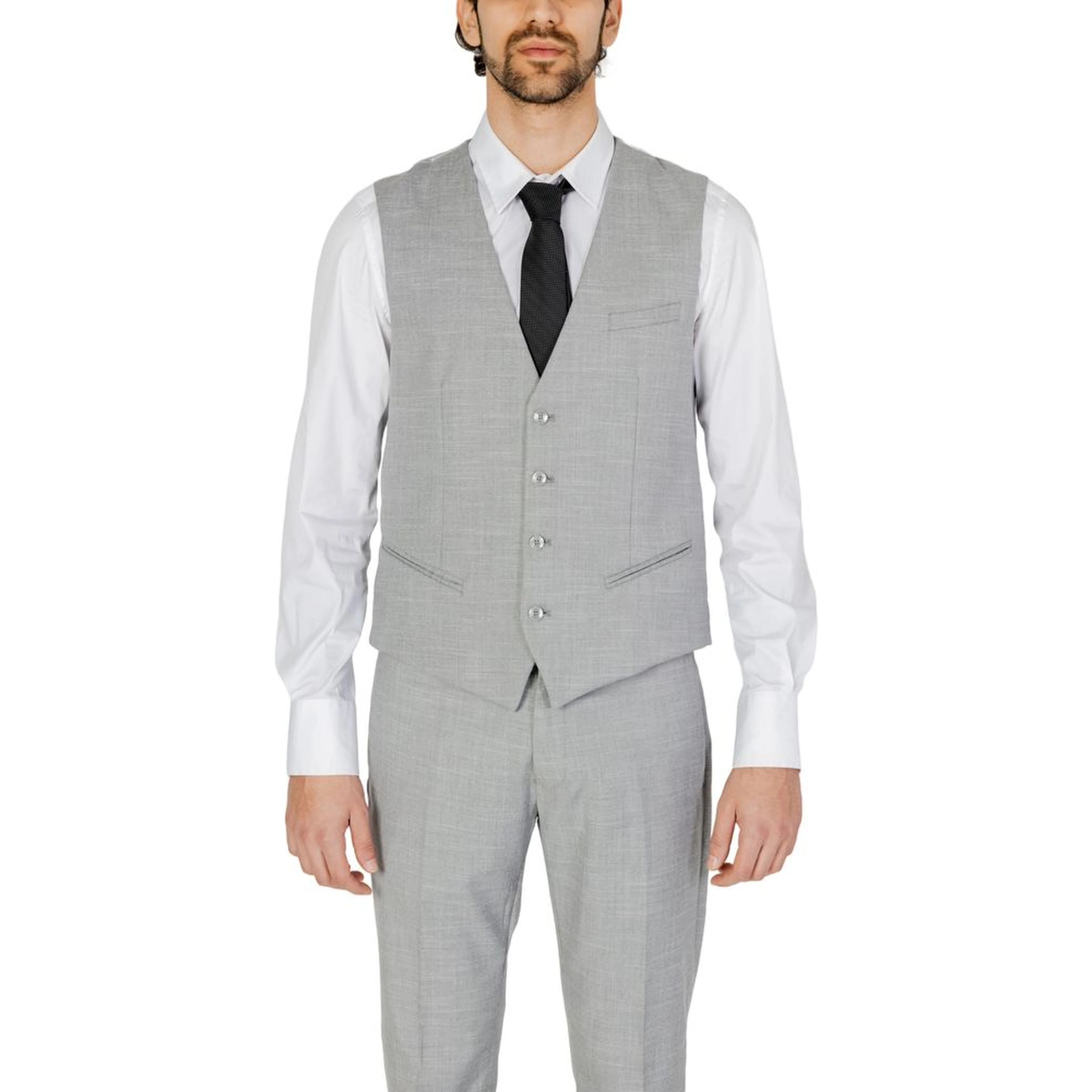 Gray Polyester Waistcoat