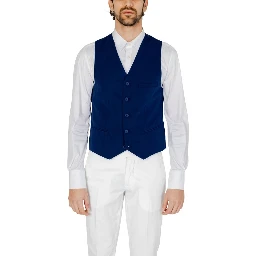 Blue Polyester Waistcoat