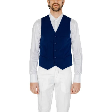 Blue Polyester Waistcoat
