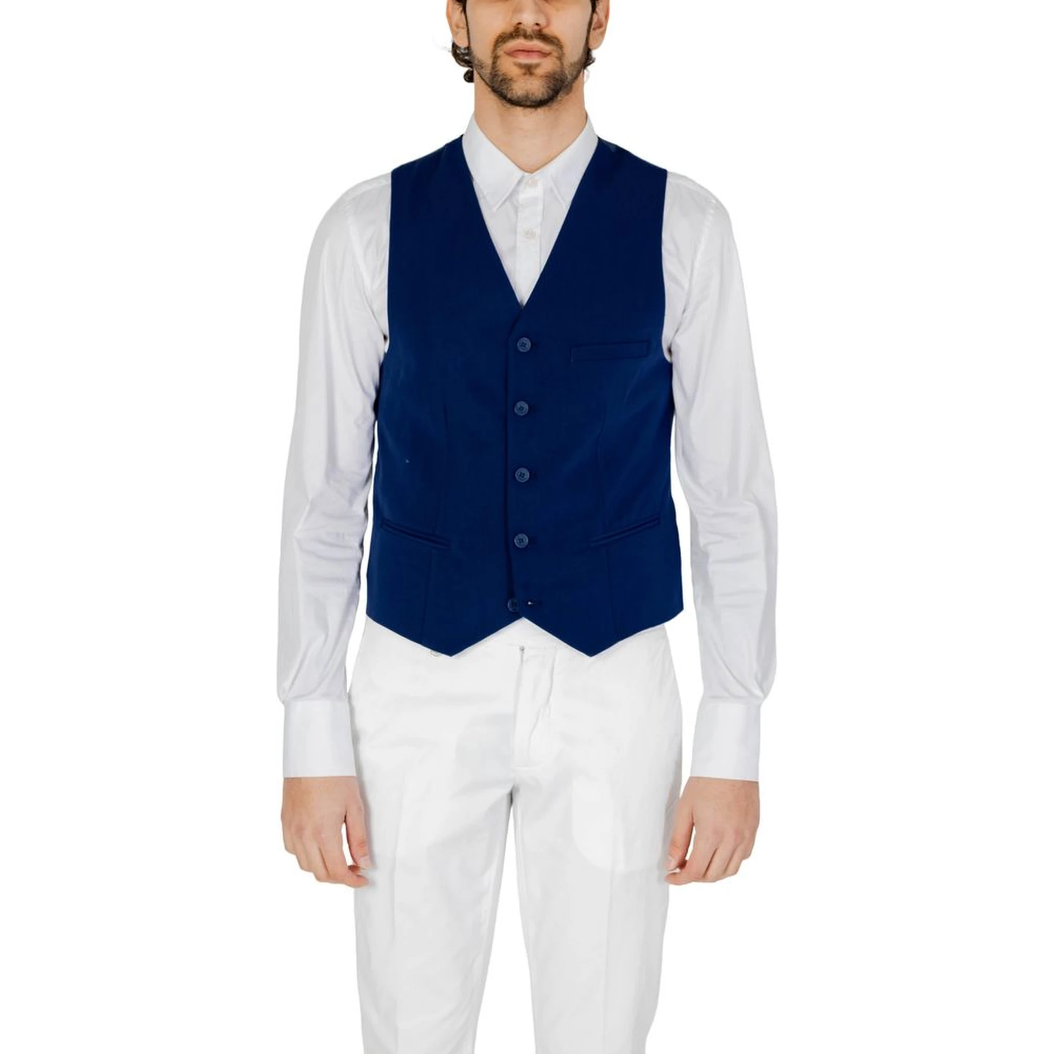 Blue Polyester Waistcoat