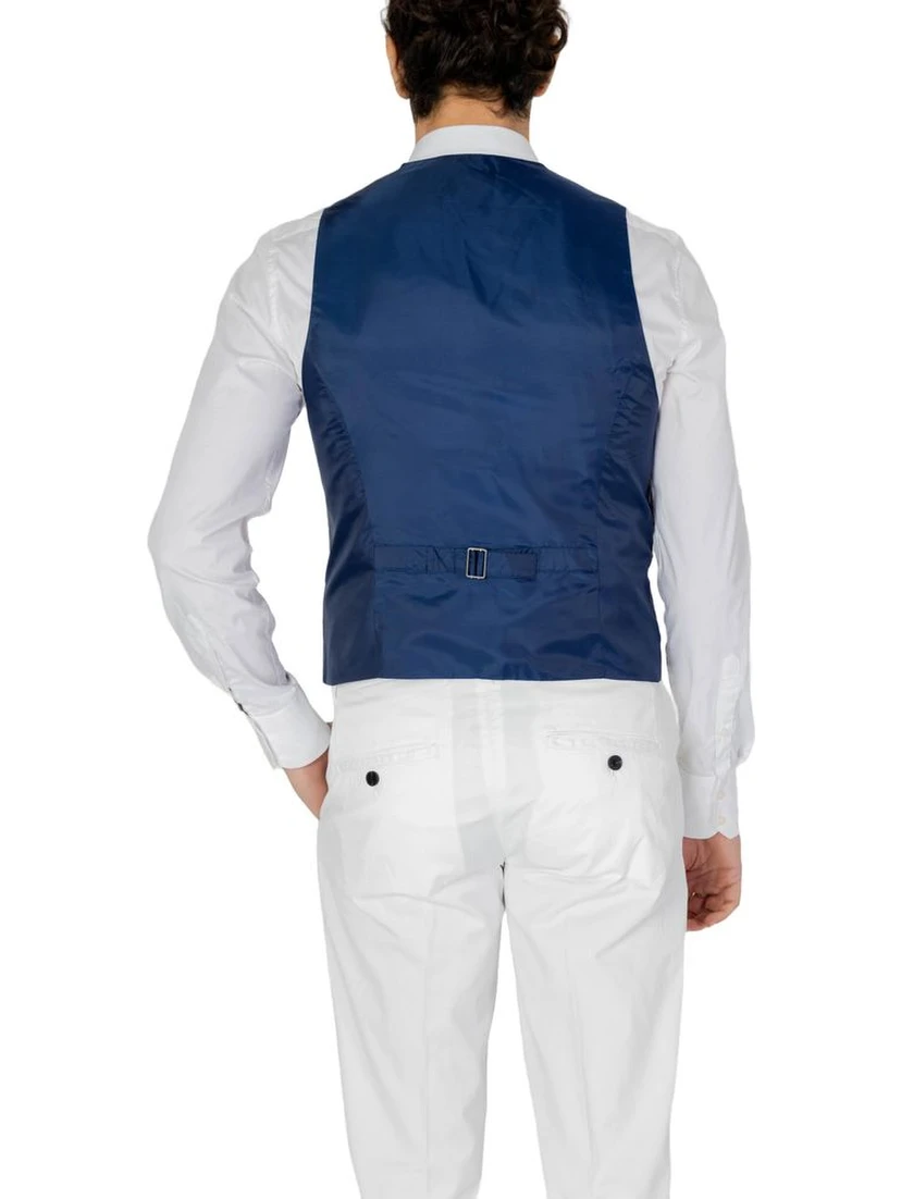 Blue Polyester Waistcoat