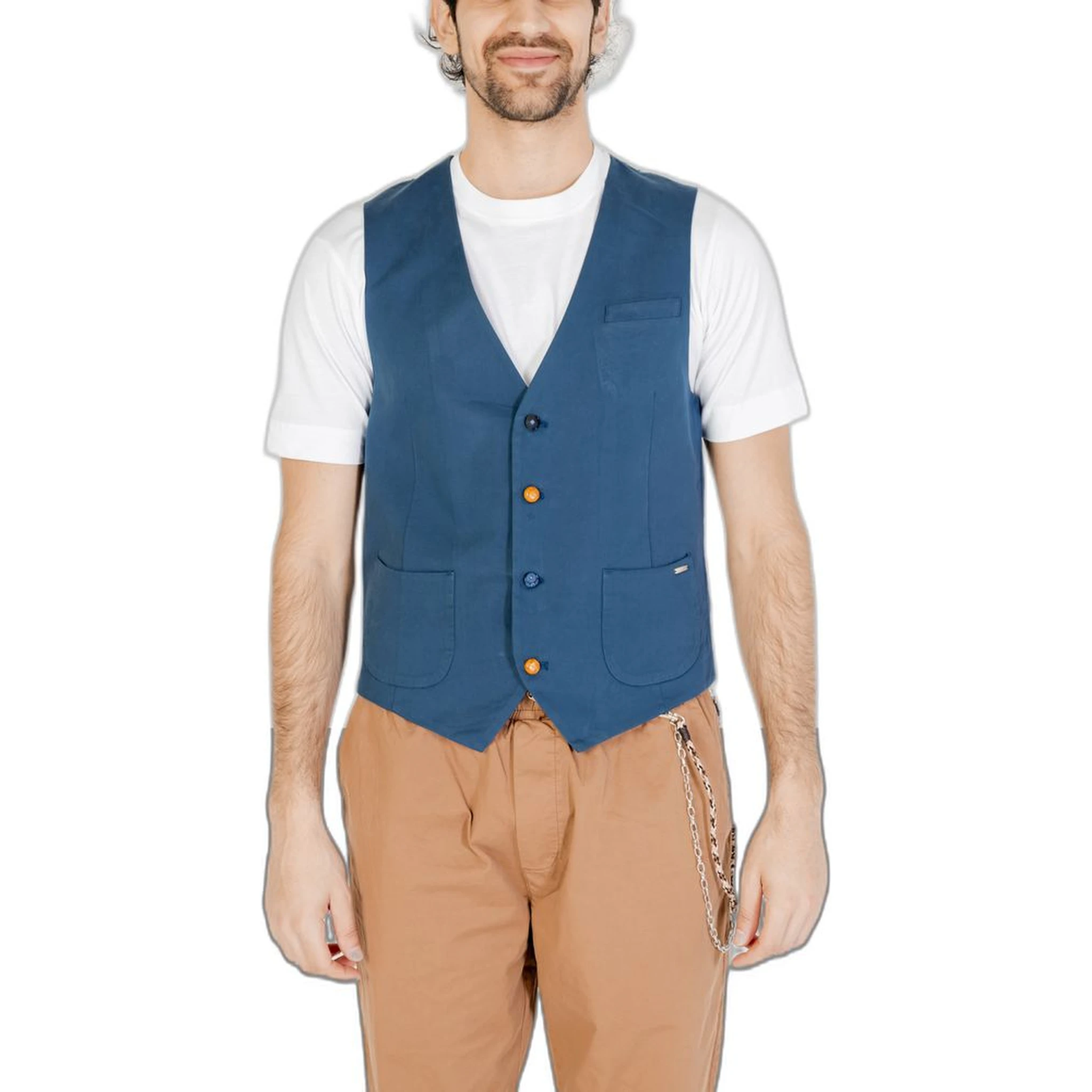 Blue Cotton Waistcoat