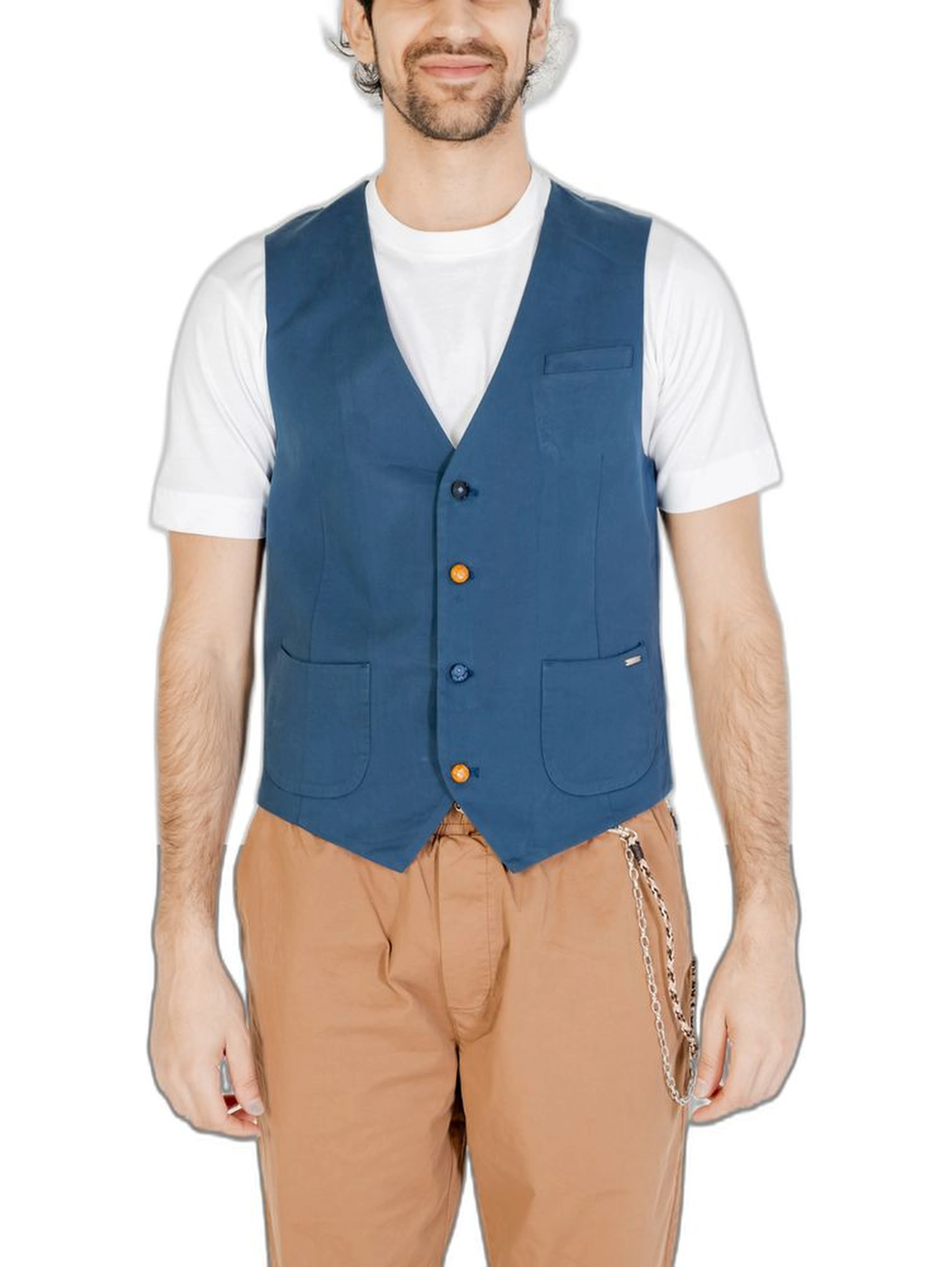 Blue Cotton Waistcoat