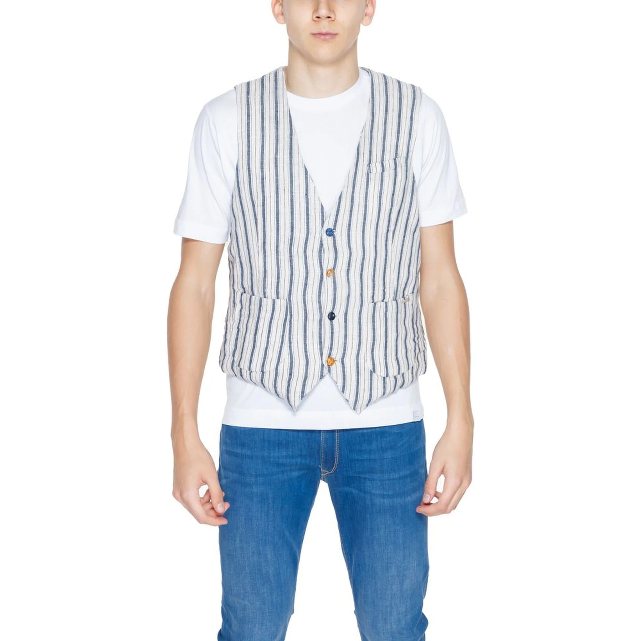 Beige Cotton Waistcoat