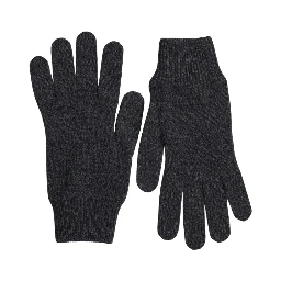 Gray Virgin Wool Knit Hands Mitten Men Gloves